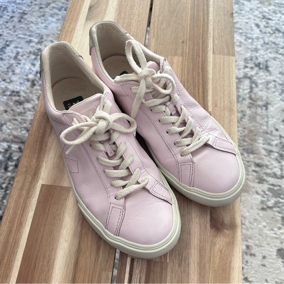 Veja Esplar in Petal Pink Patent Leather Lace Sneakers Size Women's US 9 - Picture 5 of 15